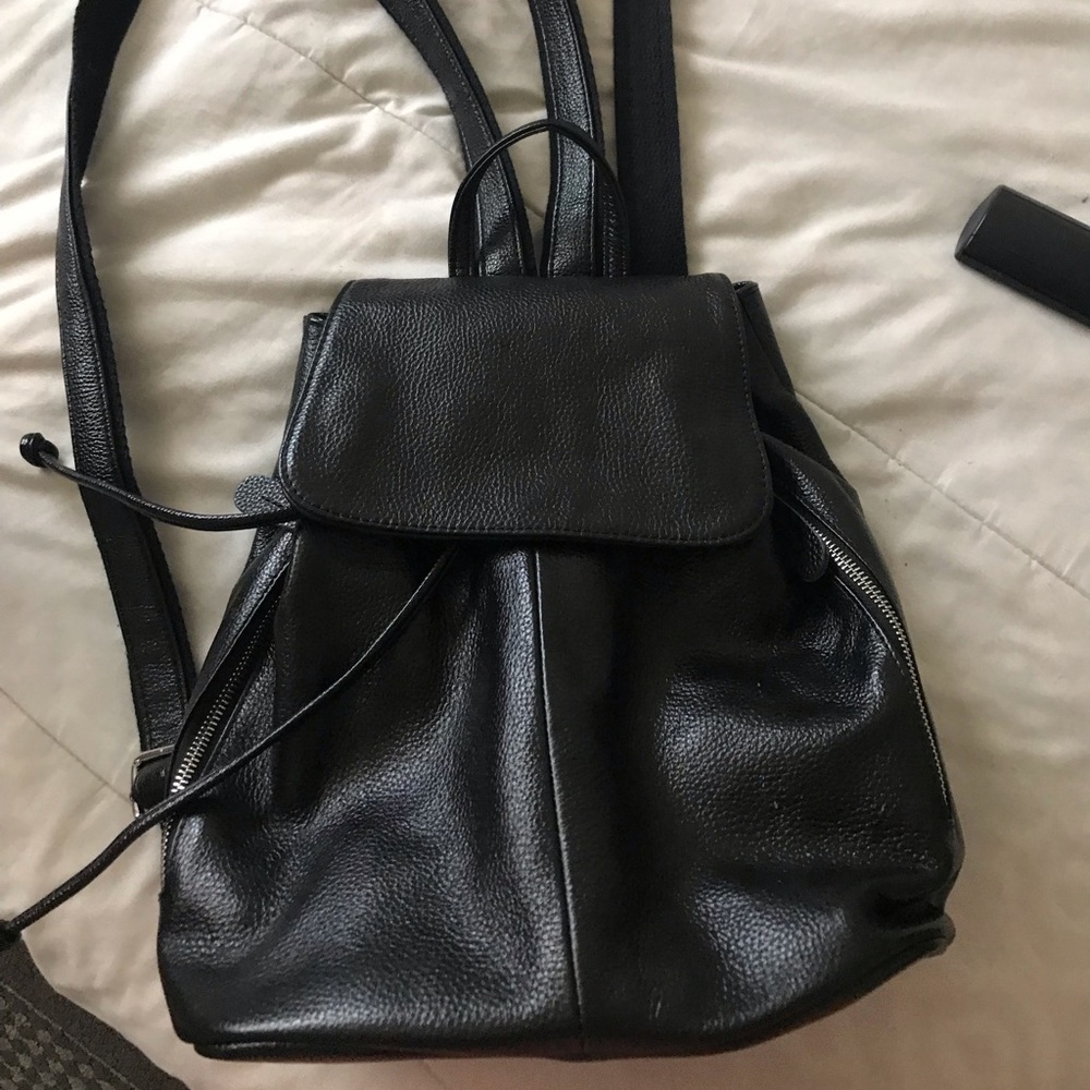 Black drawstring backpack